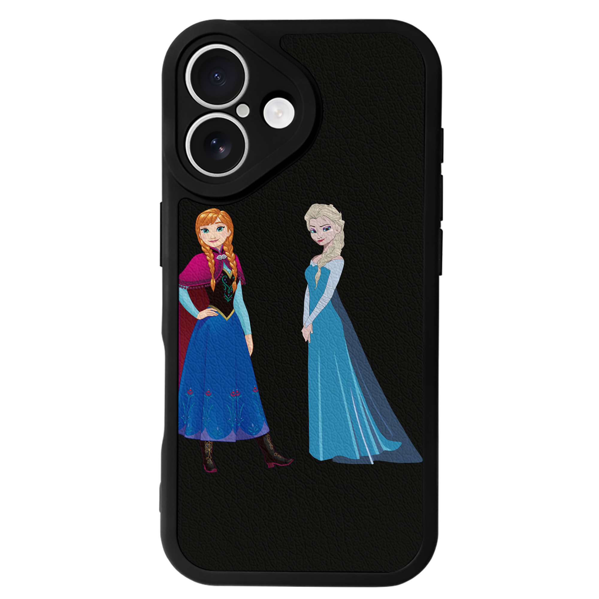 （画像用） アナと雪の女王 アンナ エルサ Frozen Anna Elsa 【iPhone 16シリーズ対応】シリコンスマホケース（レザー調） 材質：シリコン